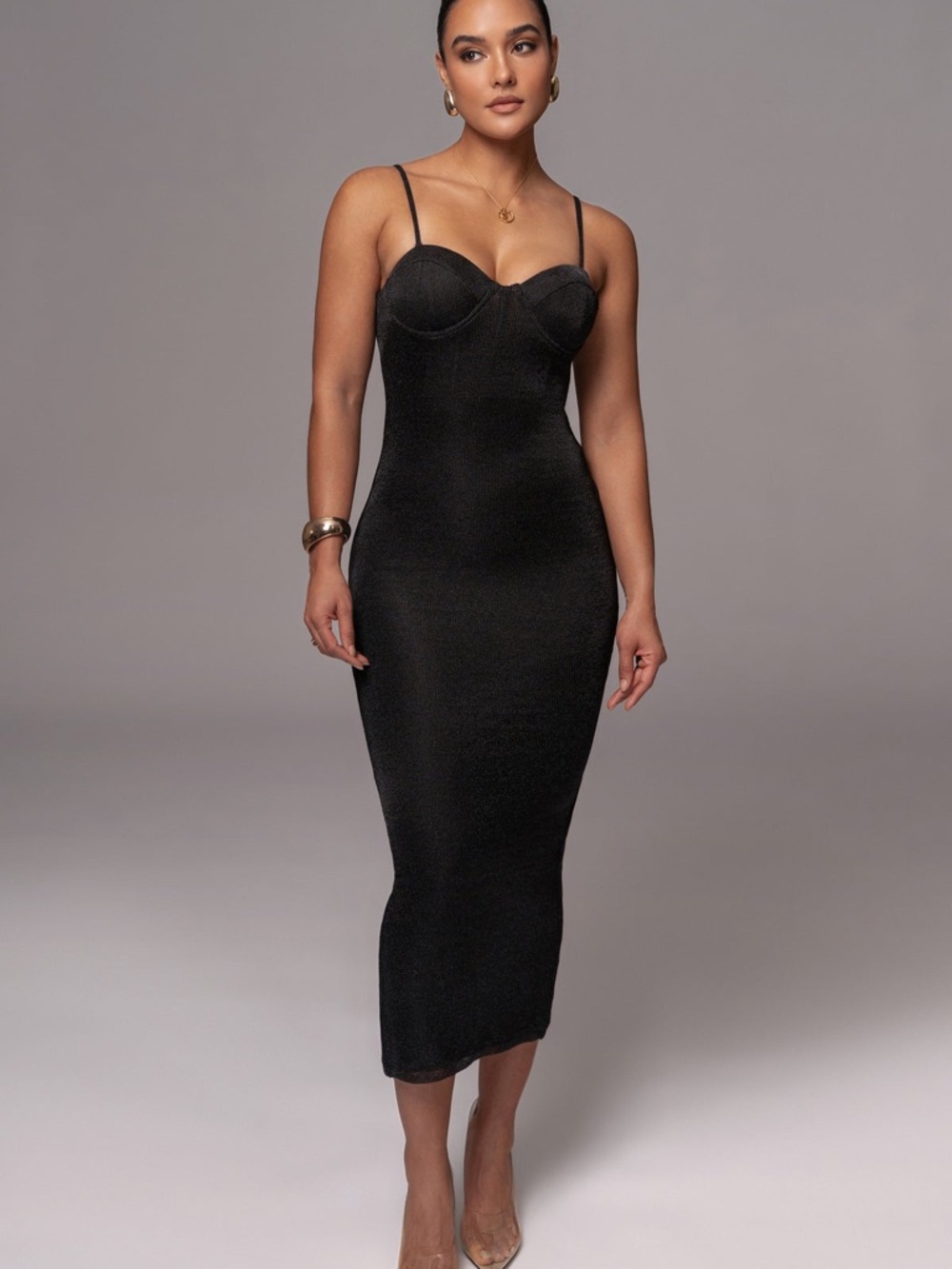 JLUXLABEL BLACK TWILIGHT ELEGANCE MAXI DRESS XS